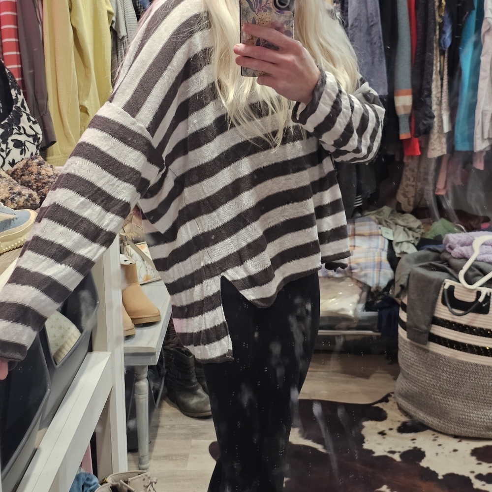 Eileen Fisher Organic Linen Dolman Sleeve Boxy Cozy Prarie CabinCore Top - Picture 14 of 16